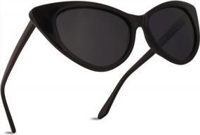 img 4 attached to Polarized Cateye Sunglasses UV Protection Retro Vintage Frame Street Fashion Shades ShadyVEU