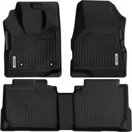 🚗 oedro floor mats for chevrolet equinox/gmc terrain 2010-2017 – custom fit black tpe all-weather guard, front & 2nd seat liner set logo