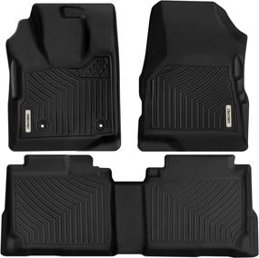 img 4 attached to 🚗 OEDRO Floor Mats for Chevrolet Equinox/GMC Terrain 2010-2017 – Custom Fit Black TPE All-Weather Guard, Front & 2nd Seat Liner Set