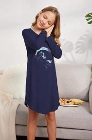 img 2 attached to Cozy Up In Style: Arshiner Girls' Long Sleeve Nightgowns With Playful Prints!
