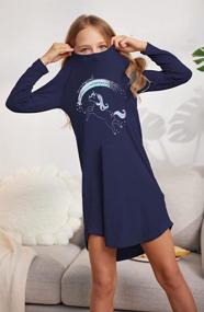 img 1 attached to Cozy Up In Style: Arshiner Girls' Long Sleeve Nightgowns With Playful Prints!