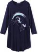 cozy up in style: arshiner girls' long sleeve nightgowns with playful prints! logo
