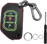 auovo key fob cover for wrangler jl & gladiator jt - keyless remote case (1pcs 3 buttons) - 2018-2022 models logo