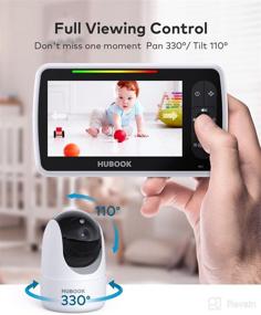 img 3 attached to Wireless Video Baby Monitor with 5 Inch Display, Camera and Audio, Remote Pan/Tilt, Night Vision, 3000mAh Battery, No WiFi Needed, 960FT Range, 2-Way Audio Talk, Lullaby Player