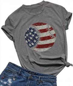 img 3 attached to Stand Out This Summer With UNIQUEONE'S American Flag Baseball T-Shirt For Women
