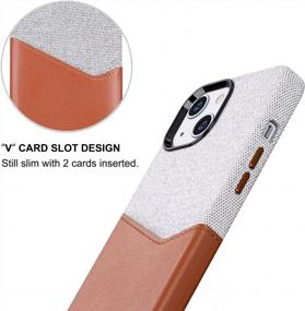 img 2 attached to Защитите свой iPhone 13 Pro стильно: кожаный чехол Lopie с улучшенной защитой камеры и держателем для двух карт в коричневом цвете