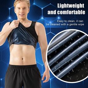 img 1 attached to Portzon Sauna Shirt For Men Sauna Suit For Men Heat Trapping Pullover Sweat Enhancing Vest Sweat Compression Vest Shapewear