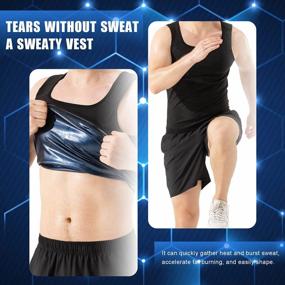 img 2 attached to Portzon Sauna Shirt For Men Sauna Suit For Men Heat Trapping Pullover Sweat Enhancing Vest Sweat Compression Vest Shapewear