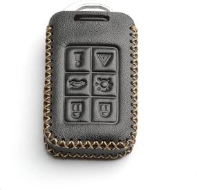 img 2 attached to WFMJ Leather For Volvo S60 S80 V40 V60 V70 XC60 XC70 Remote Smart 6 Buttons Key Case Holder Cover Fob Chain (Black)