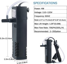 img 3 attached to FEDOUR 35 Gallon Submersible Aquarium Internal Filter with Water Pump - Ideal for Fish Tanks