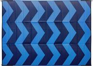 🔵 camco 42858 blue chevron design 9x12 reversible outdoor mat for enhanced discoverability logo