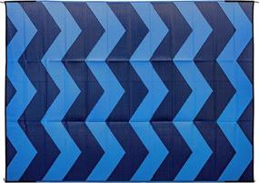 img 4 attached to 🔵 Camco 42858 Blue Chevron Design 9x12 Reversible Outdoor Mat for Enhanced Discoverability