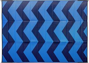 img 3 attached to 🔵 Camco 42858 Blue Chevron Design 9x12 Reversible Outdoor Mat for Enhanced Discoverability