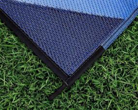 img 2 attached to 🔵 Camco 42858 Blue Chevron Design 9x12 Reversible Outdoor Mat for Enhanced Discoverability