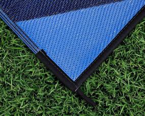 img 1 attached to 🔵 Camco 42858 Blue Chevron Design 9x12 Reversible Outdoor Mat for Enhanced Discoverability