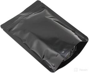 img 2 attached to 🔒 100 Pieces Resealable Mylar Bags Stand Up Foil Pouch for Zip Aluminium Foil Lock Food Storage Packaging Airtight Zipper Pouches (3.3x5.1 inch, Black): Efficient and Durable Food Storage Solution