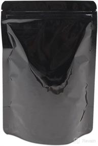 img 4 attached to 🔒 100 Pieces Resealable Mylar Bags Stand Up Foil Pouch for Zip Aluminium Foil Lock Food Storage Packaging Airtight Zipper Pouches (3.3x5.1 inch, Black): Efficient and Durable Food Storage Solution