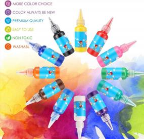 img 2 attached to Safe And Fun Finger Painting For Kids With HOMKARE Non-Toxic Washable Finger Paints - Set Of 12 Colors, 2.03 Oz Each!