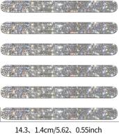 🚘 enhance your car's style & safety with lady crystal 6pcs rhinestone bling car door handle scratch protector reflective carbon fiber stickers - get universal safety & personalized rubber protection (silver, handle) logo