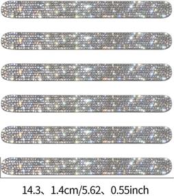 img 4 attached to 🚘 Enhance Your Car's Style & Safety with Lady Crystal 6PCS Rhinestone Bling Car Door Handle Scratch Protector Reflective Carbon Fiber Stickers - Get Universal Safety & Personalized Rubber Protection (Silver, Handle)