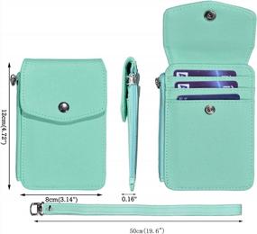 img 3 attached to Кожаный держатель для бейджа Woogwin: прочный ремешок, карман на молнии и 4 слота для карт