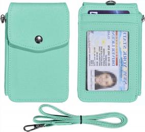 img 4 attached to Woogwin Leather Badge Holder: Heavy Duty Lanyard, Zipper Pocket & 4 Card Slots