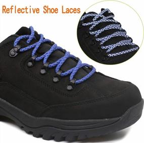 img 1 attached to Stay Visible And Safe With DELELE Reflective Shoe Laces: 2 Pairs Of 4/25" Thick Round Highlight Ropes