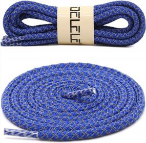 img 2 attached to Stay Visible And Safe With DELELE Reflective Shoe Laces: 2 Pairs Of 4/25" Thick Round Highlight Ropes