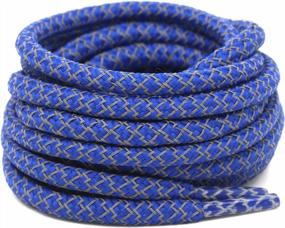 img 4 attached to Stay Visible And Safe With DELELE Reflective Shoe Laces: 2 Pairs Of 4/25" Thick Round Highlight Ropes