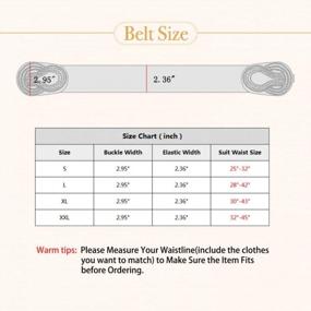 img 1 attached to Women'S Dress Elastic Wide Waist Belt With Metal Interlock Buckle (2 Pack) - Vochic Vintage Basic Stretchy