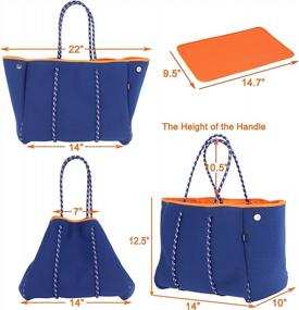 img 1 attached to QOGiR Neoprene Multipurpose Beach Bag Tote With Zipper Pocket - Stylish And Durable Storage Solution