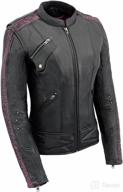 stylishly empowering: milwaukee leather mll2570 women's black 'phoenix embroidered' leather motorcycle jacket logo