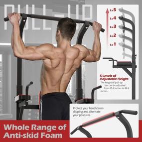 img 1 attached to 🏋️ ADVENOR Home Gym Power Tower Dip Station Pull Up Bar: Ultimate Strength Training Workout Equipment