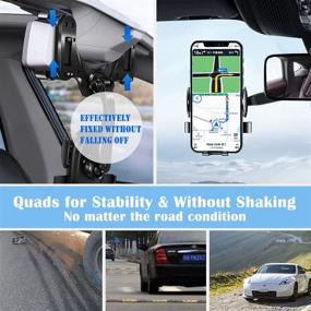 img 1 attached to Rearview Mirror Phone Holder For Car - Multifunctional Rotatable And Retractable Car Phone Holder Mount