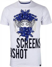 img 4 attached to Stylish Streetwear: Screenshot Men'S Premium Tee With Rhinestone Patch And High-Density Gel Print