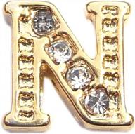 stylish and unique: golden letter n floating locket charm logo