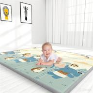 yoovee baby play mat, large foldable crawling mat, waterproof reversible playmat foam, non-toxic anti-slip portable kids play mat for infants and toddlers, 79 x 71 x 0.4 inches logo
