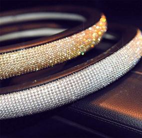 img 2 attached to 💎 16-Inch Truck Steering Wheel Cover for Women with Bling Decor and Bonus Bling Ring Accessory