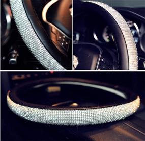 img 3 attached to 💎 16-Inch Truck Steering Wheel Cover for Women with Bling Decor and Bonus Bling Ring Accessory