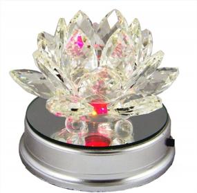 img 2 attached to 3 Inch Clear Crystal Lotus Flower With Color LED Lighting Base - Amlong Crystal