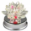 3 inch clear crystal lotus flower with color led lighting base - amlong crystal logo
