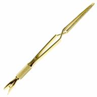 karlash multi-function stainless steel manicure nail art tool pincher cuticle pusher acrylic nail shaping tweezers (gold) logo