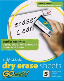 img 4 attached to GoWrite! Dry Erase Sheets, Self-Adhesive, 8-1/2" X 11", White, 5 Sheets