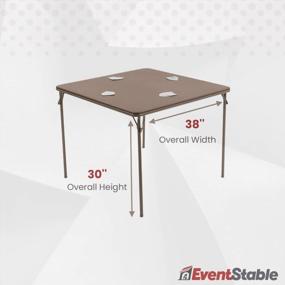 img 2 attached to Набор из 5 предметов: бежевый складной карточный стол и тканевый металлический складной стул из серии EventStable Titan
