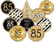 make your 85th birthday party memorable with black and gold favor stickers - 180 labels logo