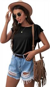 img 2 attached to Women'S Casual Knit Ruffle Short Sleeve Top With Round Neckline - PrinStory Summer Tee Blouse Or Tank Top Tunic