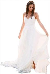 img 4 attached to Stunning Sleeveless Chiffon Wedding Dress With V-Neckline From HONGFUYU