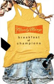 img 1 attached to Bloody Marys And Vintage Graphics: Style Your Summer With Racerback Tank Tops For Women