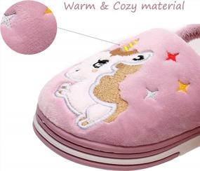 img 1 attached to Apakowa Kids Boys Girls Comfort Cute Animal Slippers Warm Non Slip Indoor Shoes