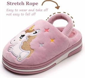 img 2 attached to Apakowa Kids Boys Girls Comfort Cute Animal Slippers Warm Non Slip Indoor Shoes